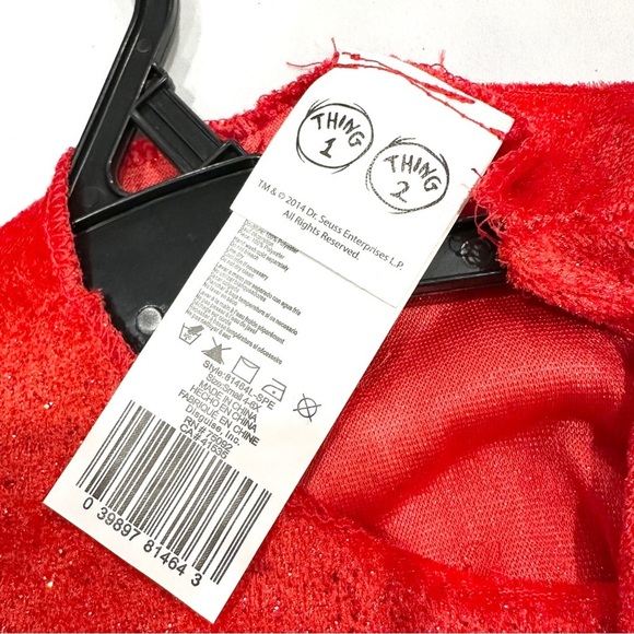 NWT Spirit Halloween Dr Seuss Cat in the Hat Thing 2 Girls 2pc Halloween Costume - Picture 5 of 8